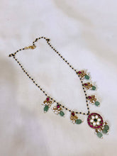 Black Dori Flower Kundan Neckles - BB0039